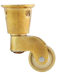 Solid Brass Round-Cup Caster with 3/4 inch Brass Wheel.